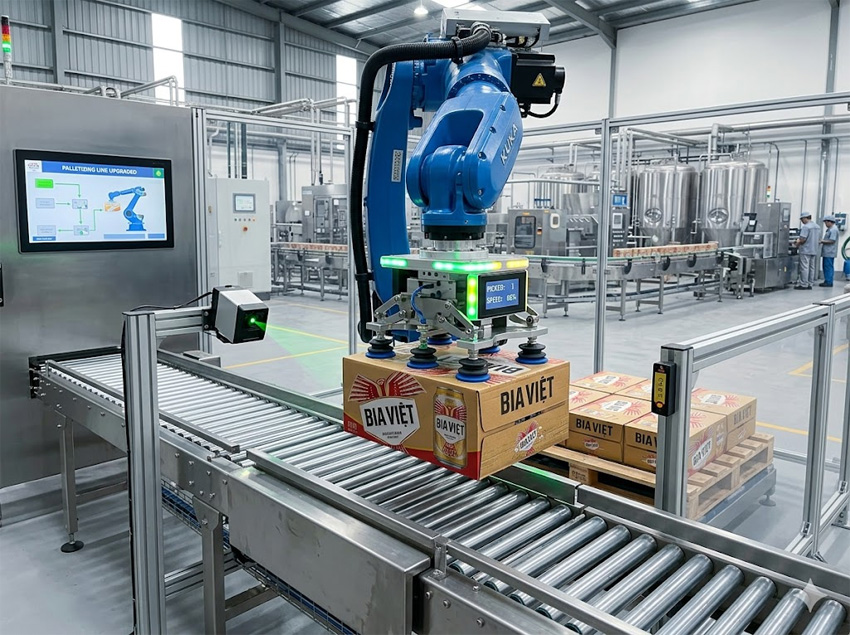 Dự án nâng cấp cải tạo Robot gắp nhả thùng bia lon